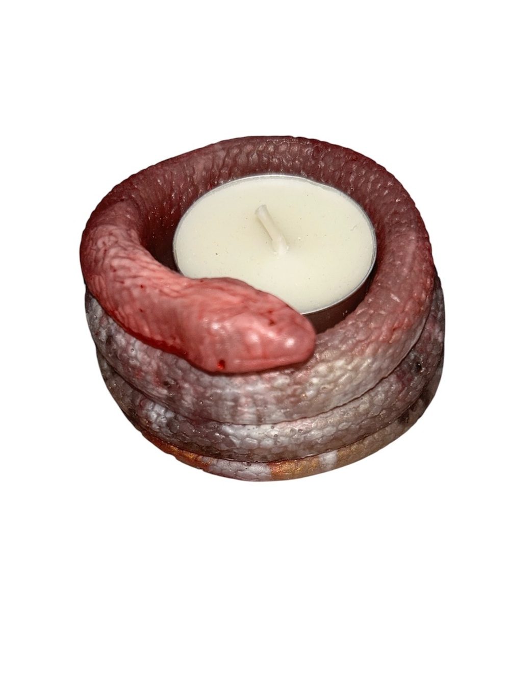 Reptile Snake Tealight Holder - Pink and Gray